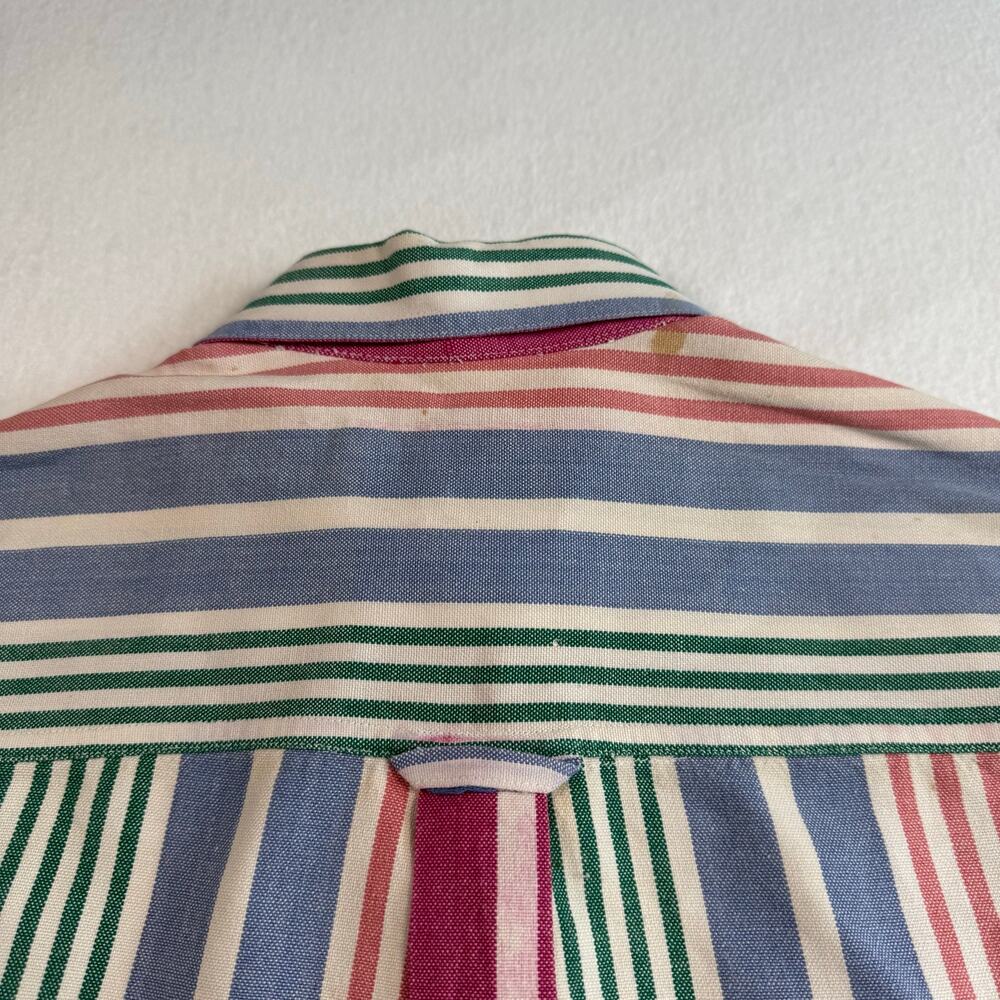 Vintage 90s I.N.C International Concepts Colorful Striped Button Up Shirt Medium - Picture 12 of 15